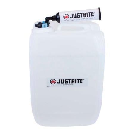 Justrite Justrite VaporTrap UN/DOT Carboy W/ Filter Kit, HDPE, 20-Liter, 8 Ports 12845